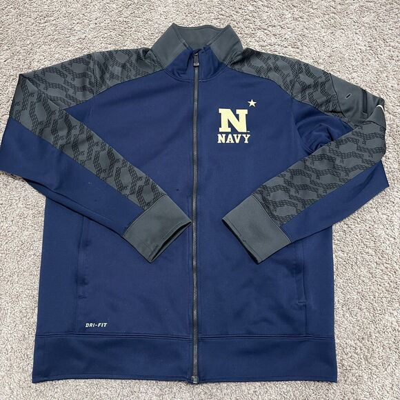 Nike Other - Navy Midshipmen Jacket Large Mens Blue Nike Windbreaker Full Zip Sleeve Pocket